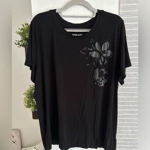 Torrid super soft collection- flower embroidered top